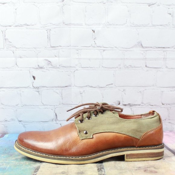 Unbranded Other - *Vintage Men's Brown Leather Canvas Carson Oxford Lace Up Shoes Size EU 39